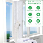 Air Conditioner Window Seal, 400cm/158Inch Portable Universal Kit with Zip, Anti-Mosquito Seal Unit for Mobile Conditioner, Tumble Dryer, #3 4m White, #2 Regular