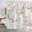 Shower Curtain Mould Proof Mildew Resistant Bathroom Shower Curtains Waterproof Shower Curtain 100% Polyester Marble Shower Curtains with 12 Hooks, 180 x 180 cm (Marble)
