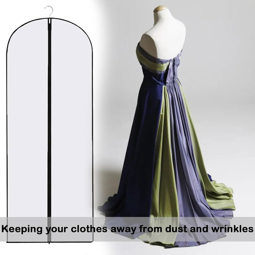 2PCS Dress Bags Covers Long Garment Covers Bag Dress Bag Long Dress Bags Covers Translucent with Zip Waterproof Dustproof Dress Covers Garment Bags Full Length(60 * 140cm)