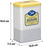 Tala Originals Storage Tin, Metal, Yellow and Cream Nostalgic Design, Holds a Full Bag of Caster Sugar (Sugar Not Included)
