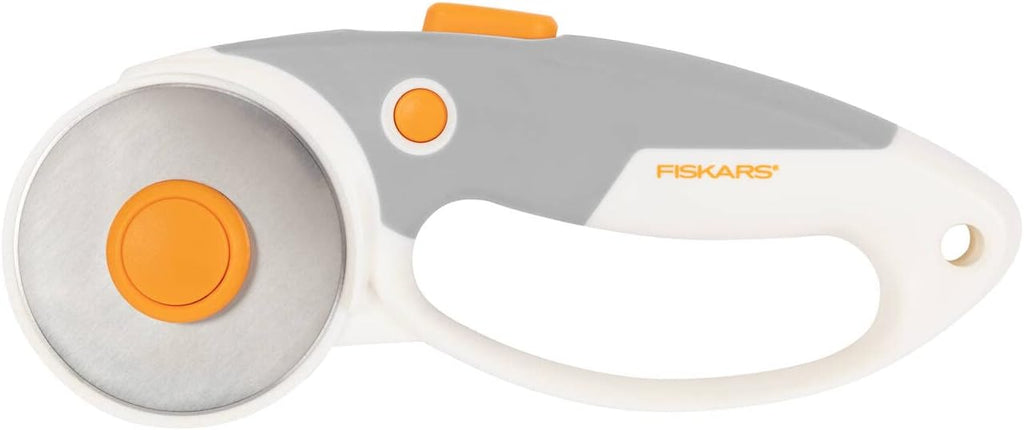 titanium rotary cutter, rotary blade with loop handle, right and left-handed, blade diameter: 60 mm, orange/white/grey, 1066040