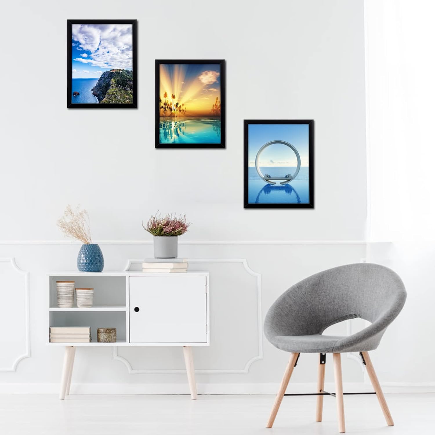MENNTHUI 9.5x13 Black Picture Frame, Tabletop and Wall Mounting Horizontally or Vertically, Decoration for Photos, Paintings, Posters, Artwork