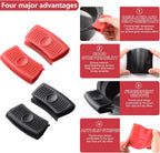 Pot Holder Set – 4 Silicone Pan Handle Covers & 2 Pieces Hot Handle Holders – Heat Resistant & Non-Slip Handle Grips for Frying Pans, Skillets & Griddle Pans