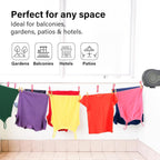 Retractable Washing Line 30m Outdoor, Heavy Duty Wall Mounted Double Washing Lines Extendable Clothes Line Laundry Drying Line for Drying Space, Grey