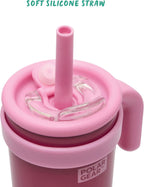 520ml Kids Stainless Steel Water Bottle Tumbler with Straw – Double Wall Insulated Water Bottle with Straw for Children - BPA-Free, Leakproof Kids Cups to Keep Drinks Cooler for Longer
