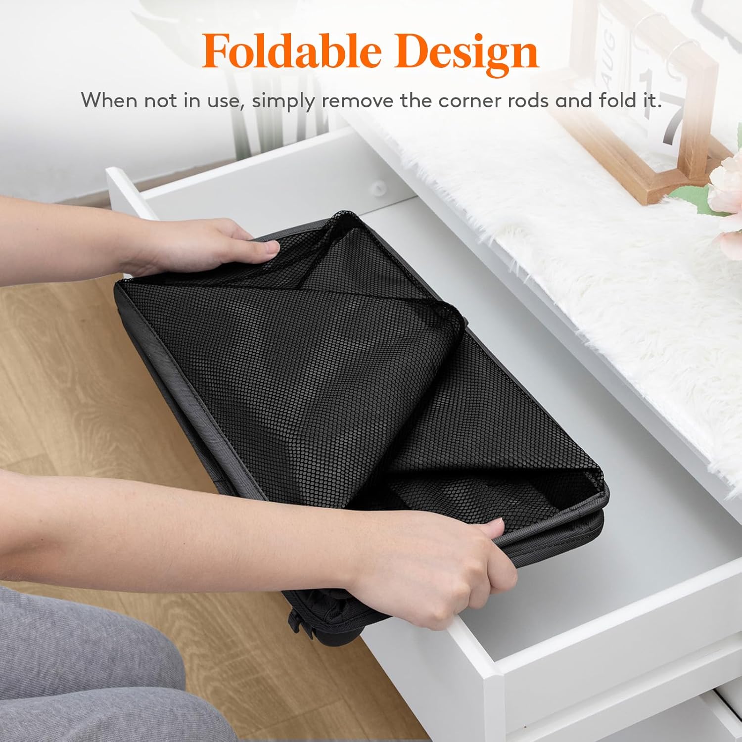 Lifewit Slim Rolling Laundry Basket with Wheels, 75L Collapsible Tall Laundry Basket with Handles, 2 Packs Narrow Laundry Room Organization for Laundry Room Dorm Bathroom Bedroom, Black