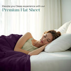 Flat Sheet Double Size - OEKO-TEX Certified - Easy Care Soft Brushed Polyester - Microfiber Fabric - Wrinkle, Shrinkage, and Fade Resistant - Purple