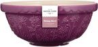 in The Meadow Size 18 Mixing Bowl 26cm | 2.7 Litre Floral Embossed Earthenware Bowl for Dough, Pastry & Cake Mixes | Dishwasher Safe