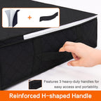 4 Pack Underbed Storage Bags 40L Foldable Clothes Bag Large Capacity Storage Containers with Clear Window Reinforced Handles Zippered Organizer for Comforters Blankets Bedding, Black