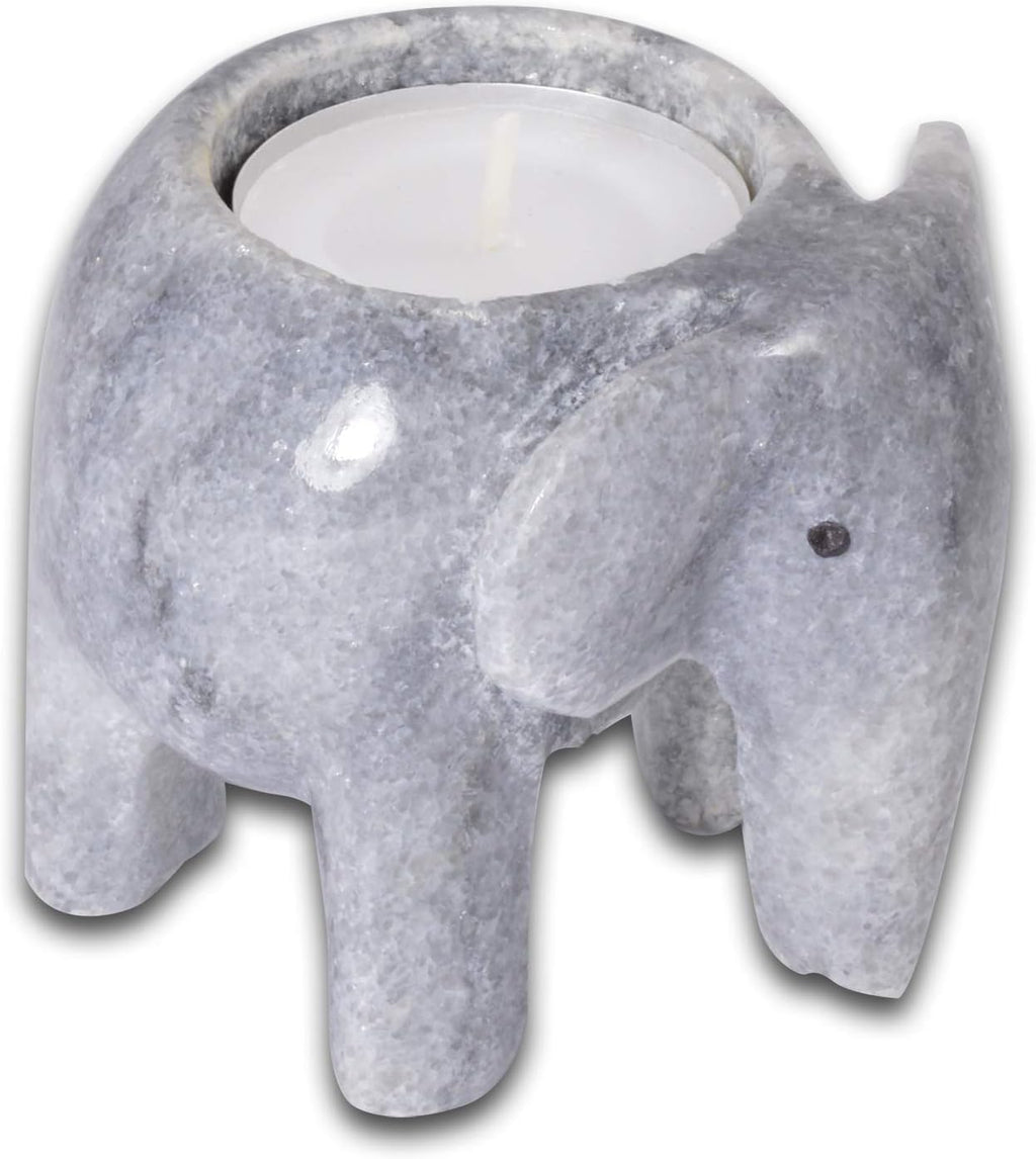 Marble Elephant Tea Light Candle Holder Collection - Monochrome Collection