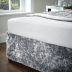 Crushed Velvet King Divan Base Wrap Silver BD/46254/W/BWRAPK/SI