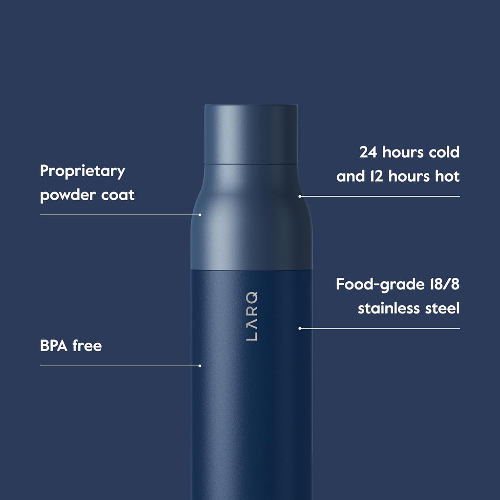 Bottle Twist Top 25oz - Insulated Stainless Steel Water Bottle | BPA Free | Reusable Water Bottle for Camping, Office, and Travel | Keep Drinks Cold and Hot, Monaco Blue