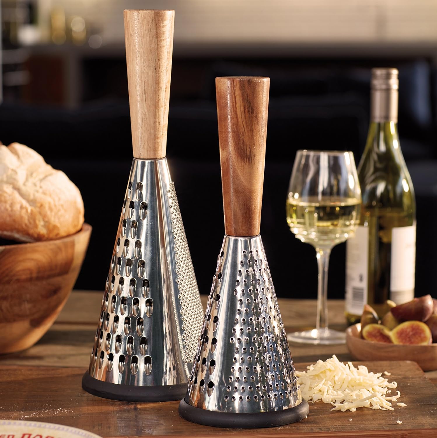 MasterClass Gourmet Cheese Small Vintage-Style Conical Cheese Grater with Wooden Handle, 11 x 11 x 28 cm (4.5'' x 4.5'' x 11'') Secondary image