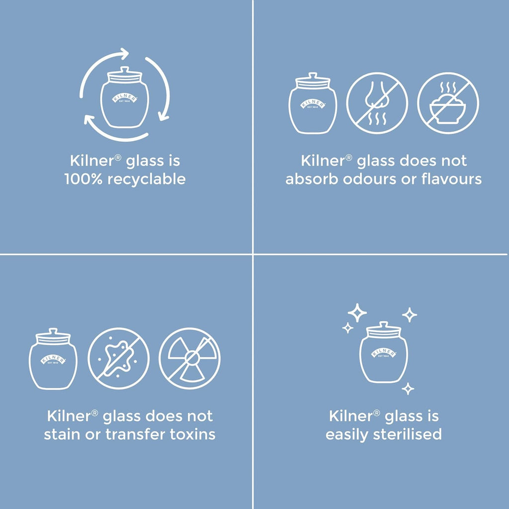 Universal Jar Push-Top Lid 2 Litre Glass Food Container with Silicone Seal Kitchen Pantry Storage for Dry Food Biscuits Sweets and Treats