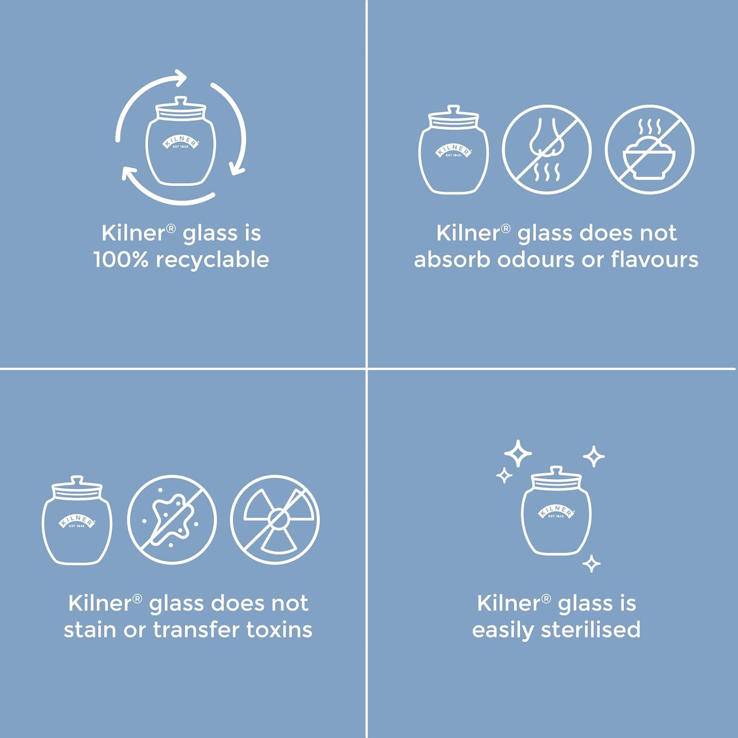 Universal Jar Push-Top Lid 2 Litre Glass Food Container with Silicone Seal Kitchen Pantry Storage for Dry Food Biscuits Sweets and Treats