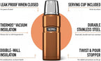 Thermos Stainless King 470ml Multi- Purpose Thermos Flask - Original-Style Flask can be used as Travel Mug or Insulated Water Bottle for Daily Commute & Weekend Adventures – Copper