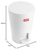 Bathroom Bin with Pedal Diabolo 5L | Inner Bucket with Handle | Practical and Easy-to-Clean Design | Made from Highly Resistant Materials | 19 x 21 x 28.2 cm – White