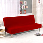 Solid Colour Armless Sofa Bed Cover Polyester Spandex Stretch Futon Slipcover Protector 3 Seater Elastic Full Folding Couch Sofa Cover fits Folding Sofa Bed without Armrests 80" x 50" in…