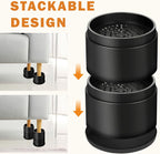 Bed Risers 2 Inch Round Stackable Furniture Risers Anti-Slip Chair Raisers for Sofas Couches Table Set of 4 Pack Black (2 Inch 4 Pack)