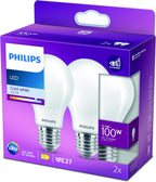 LED Classic A60 Frosted Light Bulb 2 Pack [E27 Edison Screw] 10.5W - 100W Equivalent, Cool White 4000K, Non Dimmable