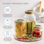 Preserve Jar 0.5L (500ml) Round Glass Screw Top Lid Preservation Storage Jar for Jams Chutneys Small Pickled Fruits