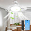 Ceiling Fans with Lights and Remote, 40W Retractable Modern Smart Ceiling Fan Upgraded Motor, 3 Colors 4 Wind Speeds, 3000-6500K Dimmable E27 Base LED Fan Light for Bedroom, Living Room