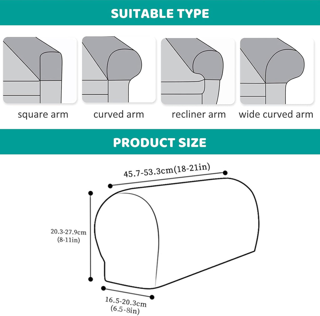 Armrest Chair Covers, Set of 4 Stretch Armrest Chair Anti-Slip Furniture Protector Slipcovers Chair Sofa Couch Protector Stretch Fit for Armchairs Sofa Couches Recliner (Lvory)