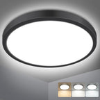 Bathroom Light, 3000K/4000K/6500K 3 Color Temperature, Waterproof IP54, Small, Round, Modern, Flush Ceiling Light for Bathroom, Kitchen, Bedroom, Hallway and More