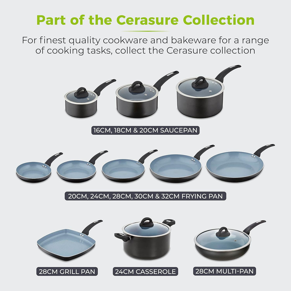 T80356 Cerasure 16 cm Saucepan with Non-Stick Coating, Suitable for all Hob Types, Graphite