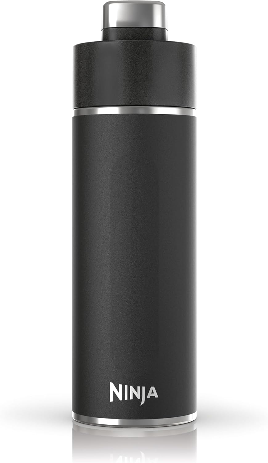 Thirsti Water Bottle and Flask 530 ML With Leak-Proof Lid, Designed For Carbonated, Hot & Cold Drinks, Ideal For Travel & Sports, Triple Insulated, Stainless Steel Bottle, Black, DW1801EUUKBK