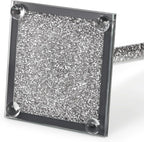 Suwimut Paper Towel Holder Countertop, Silver Standing Paper Towel Roll Dispenser Holder with Square Weighted Base, Tissue Holder Filled with Sparkly Crystal Crushed Diamond for Kitchen Bathroom