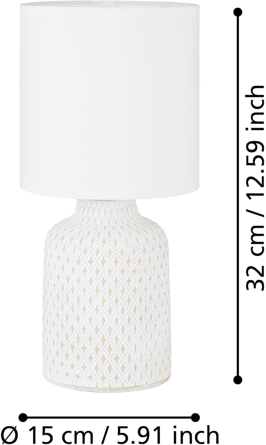 Bellariva 1-Light Crème and White Table Lamp 97773