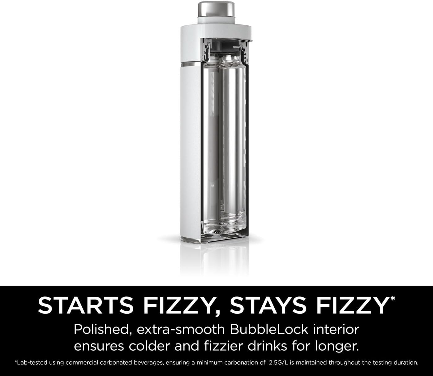 Ninja Thirsti Water Bottle and Flask 700 ML With Leak-Proof Lid, Designed For Carbonated, Hot & Cold Drinks, Ideal For Travel & Sports, Triple Insulated, Stainless Steel Bottle, White, DW2401EUUKWH