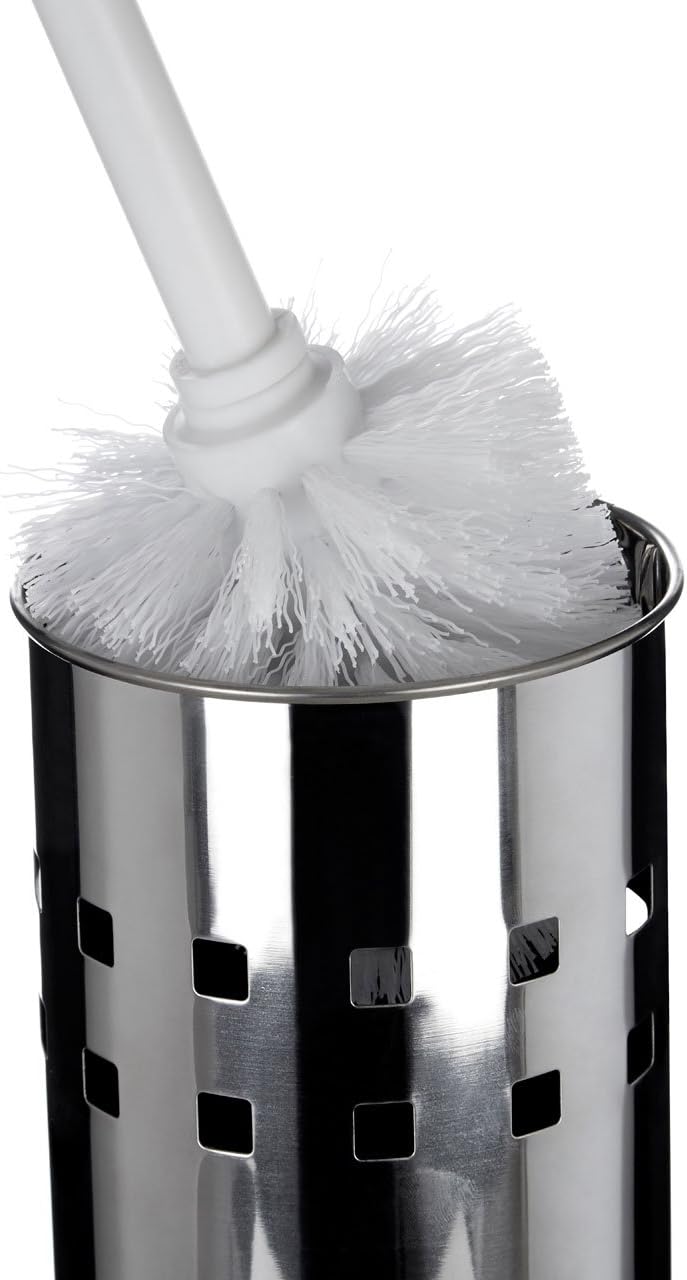 Premier Housewares Square Design Toilet Brush Holder - Stainless Steel