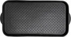 Boot Tray Shoe Organiser Soft Rubber Non Slip Washable Multipurpose Plant Rack Mat Plain Black Drip Container Floor Carpet Protection for Home Garden Indoor Outdoor Shed Garage - 71 x 39cm