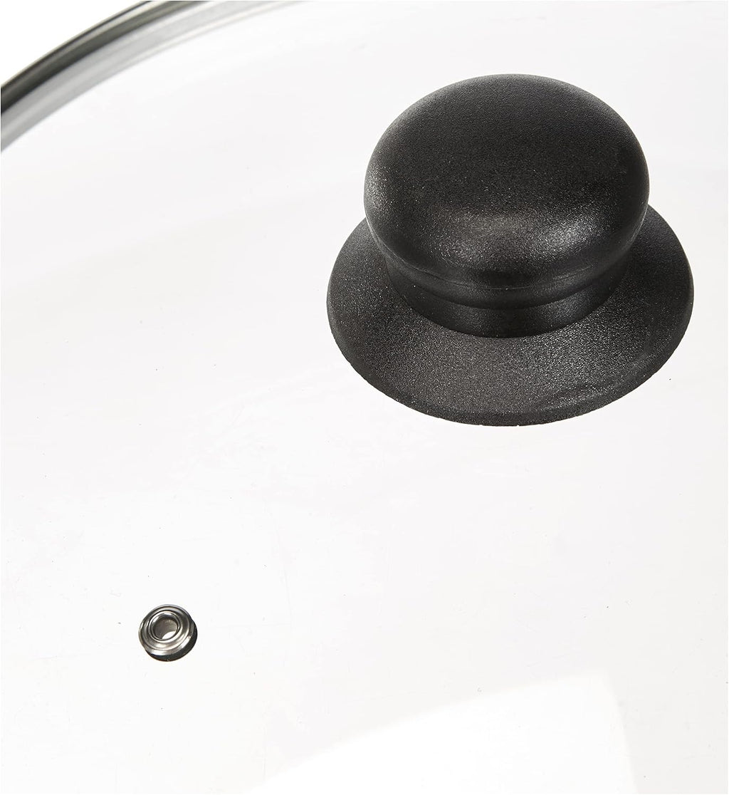 Ibili 970726 Stainless Steel Vented Silver & Black Glass Saucepan Cover Lid 26cm