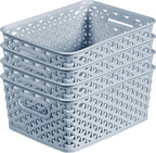 My Style Small Rectangular Storage Basket 4L - Blue (Pack of 4)