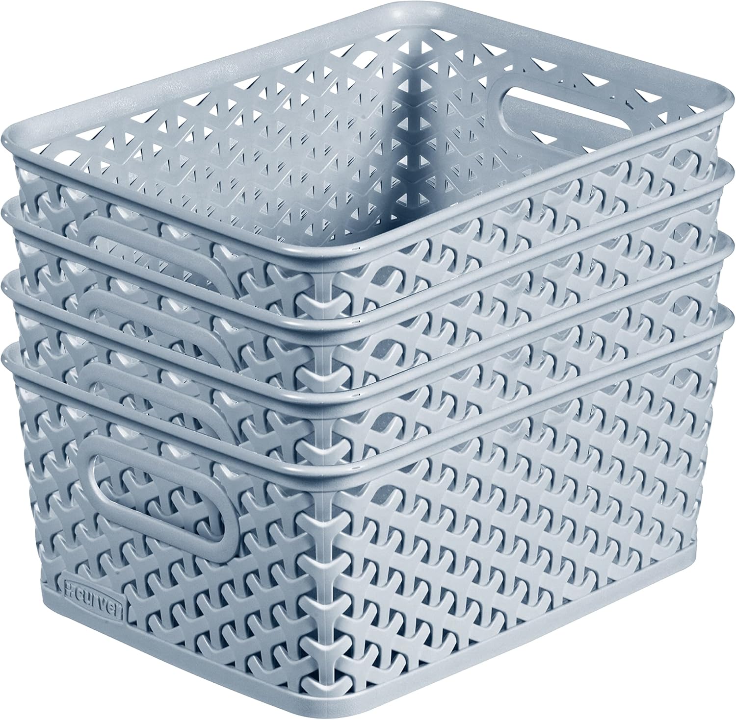My Style Small Rectangular Storage Basket 4L - Blue (Pack of 4)