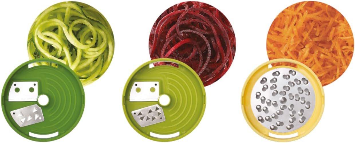 Spiro Hand Held Vegetable Slicer Spiralizer, Spaghetti Zoodle Zucchini Noodle Food Maker Spiraliser- Green, 24