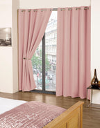 Emma Barclay Cali Eyelet - Woven Thermal Blackout Eyelet Curtains in Blush Pink - Width 66 x Drop 54" (168 x 137cm)