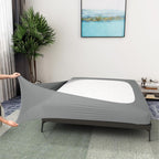 Alyvia Spring Box Spring Cover Full Size - Jersey Knit & Stretchy Wrap Around 4 Sides Bed Skirt for Hotel & Home - Full/Full XL, Light Gray