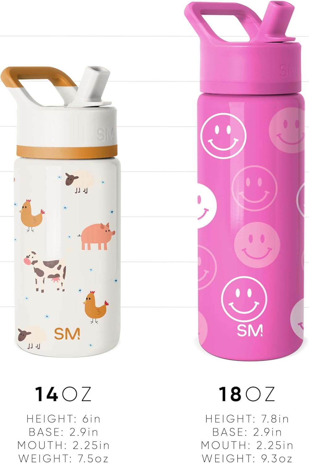 Kids Water Bottle with Straw | Insulated Stainless Steel Reusable Tumbler for Toddlers, Girls, Boys | Summit Collection | 415ml | Jurassic Jungle