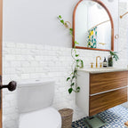 White Tile Stickers Vinyl Peel and Stick for Bathroom Kitchen 30x15cm 24Pcs Brick Self Adhesive Wall Tile Waterproof Stick on Backsplash for Living Room