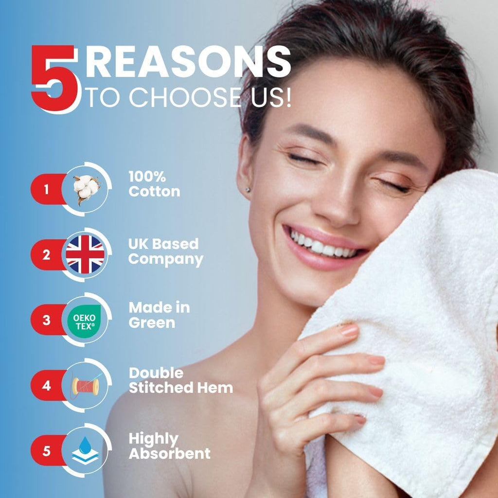 12 Pack Face Cloths |30x30 cm| 100% Cotton Wash Cloths - Ultra Soft & Highly Absorbent Fingertip Towels for Spa, Gym, Hotel & Bathroom |Brilliant White|