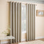 Vogue Cream 66 x 72 inch (168x183cm) Eyelet Thermal Noise Reducing Dim Out Curtains for Bedroom and Living Room
