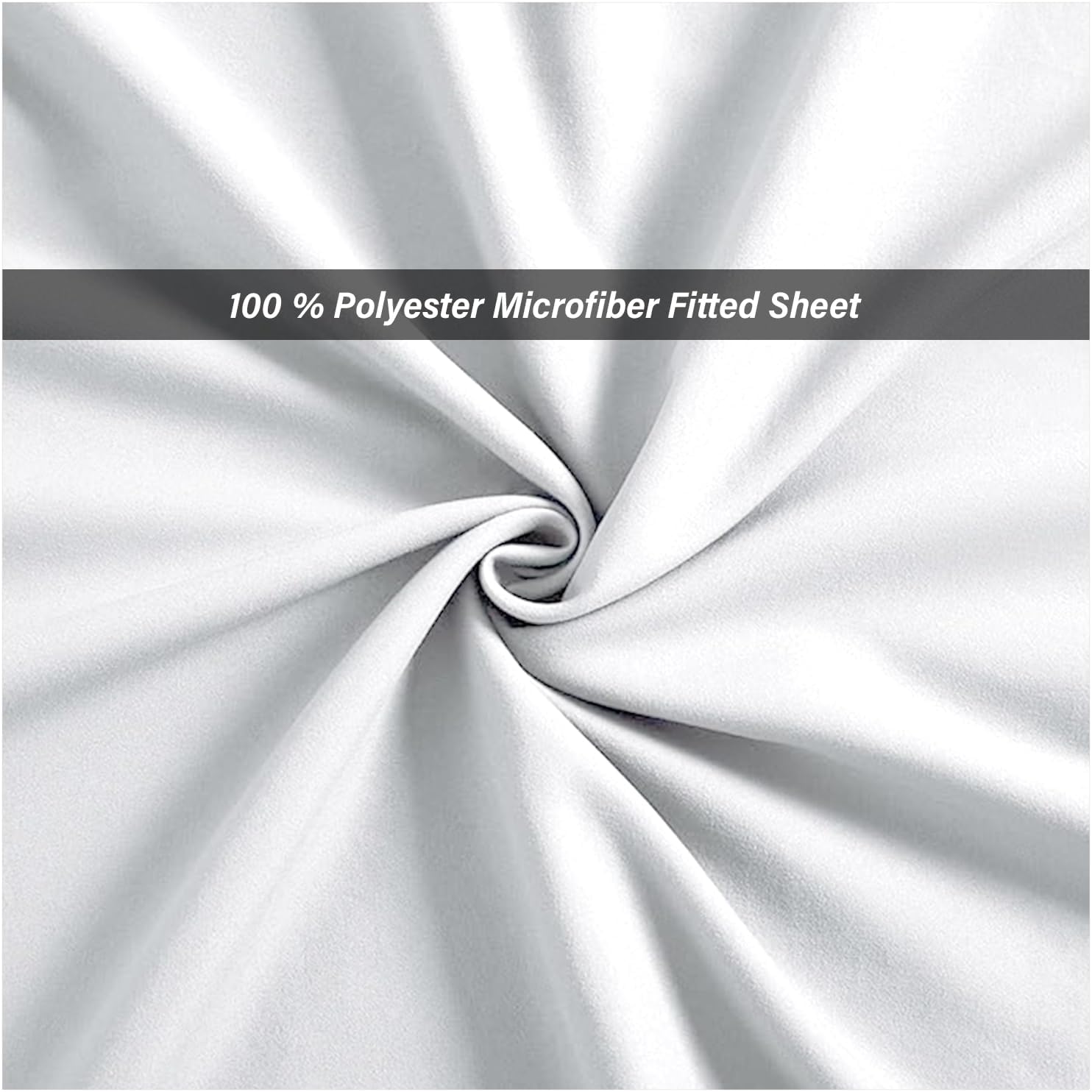 GC GAVENO CAVAILIA Super Dreamer King Size Fitted Sheet White - Plain Bedding Sheet With Elastic Corner - Polyester Fabric Bedsheet Secondary image