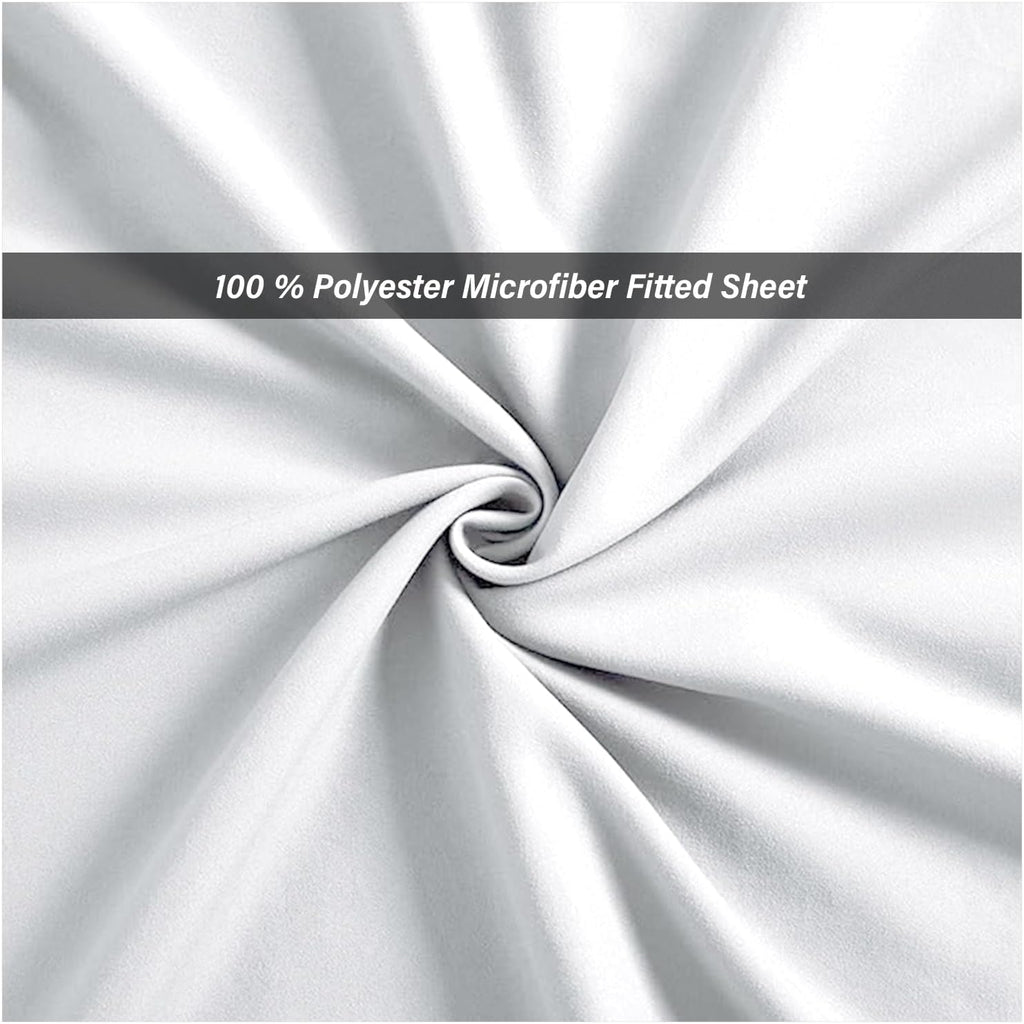 GC GAVENO CAVAILIA Super Dreamer King Size Fitted Sheet White - Plain Bedding Sheet With Elastic Corner - Polyester Fabric Bedsheet
