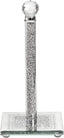 Suwimut Paper Towel Holder Countertop, Silver Standing Paper Towel Roll Dispenser Holder with Square Weighted Base, Tissue Holder Filled with Sparkly Crystal Crushed Diamond for Kitchen Bathroom