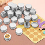30Pcs 5ml Aluminum Cosmetic Pots with Leak-Proof Screw Lids,Travel Sample Containers,Portable Mini Storage Jars for Lip Balm, Creams and Makeup