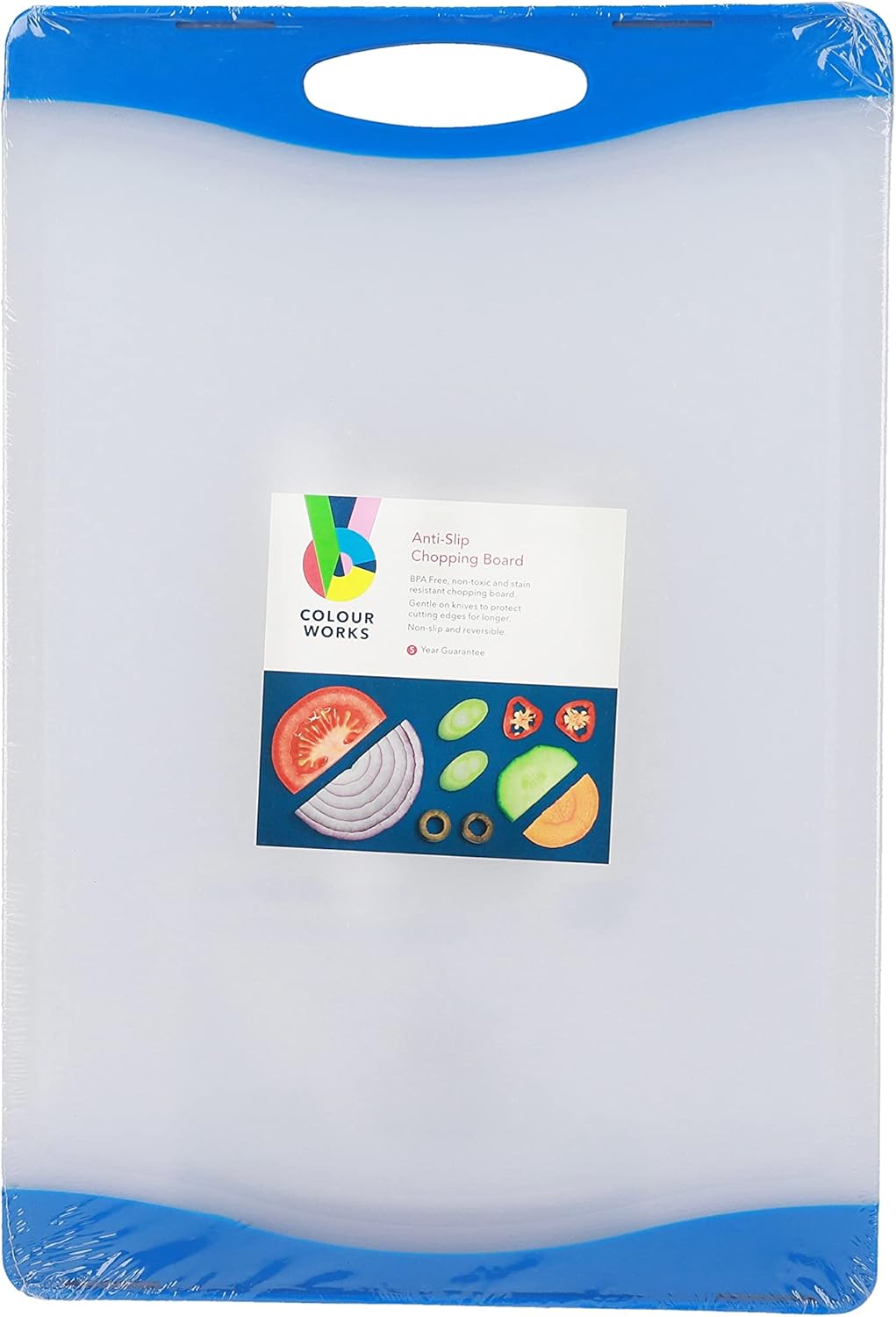 Polyethylene Reversible Cutting Board, 35 cm x 24 cm - Blue